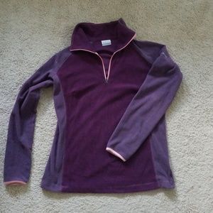 Columbia Purple Fleece 1/4 zip pullover